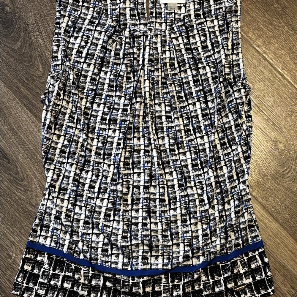 Calvin Klein Black, Blue and White Blouse